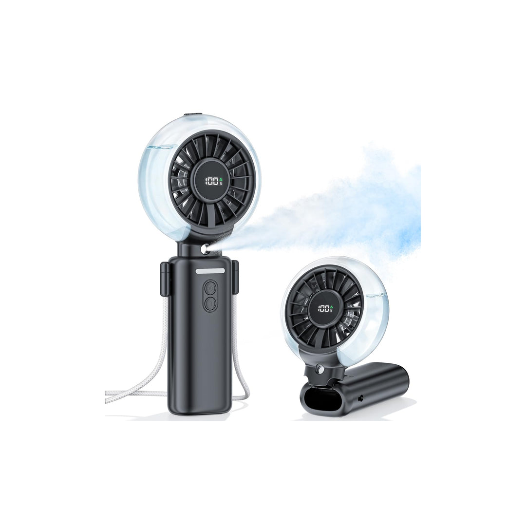 Handventilator Akku Aufladbar mit Wasserkühlung - Tragbarer Mini Ventilator | 100 Stufen 6000mAh Akk