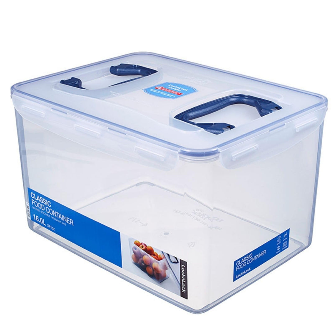 LocknLock PP CLASSIC Aufbewahrungsbox mit Deckel und Griffen | 16 L, 361 x 274 x 212 mm | 100 % Luft