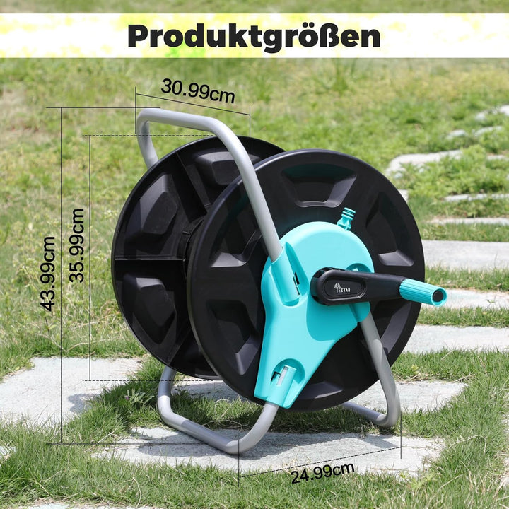 Plastik Schlauchtrommel-Karree,Gartenschlauchwagen fasst bis zu 15-40 m 5/8 zoll Schlauch，Tragbare &