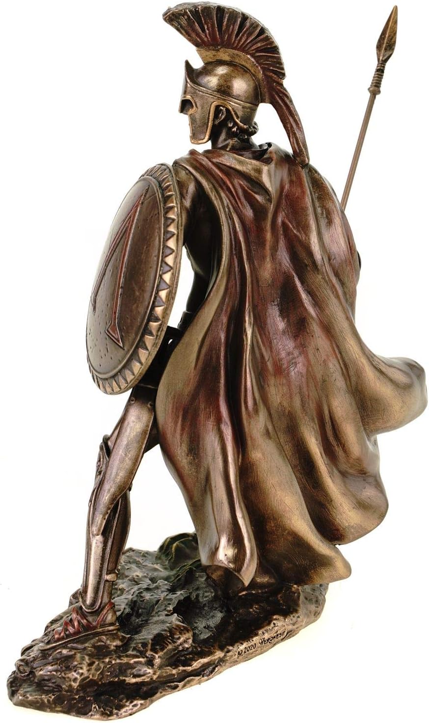 Veronese Leonidas mit Schild und Speer 19 cm Figur Feldherr Spartaner bronziert