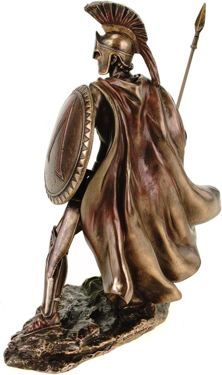 Veronese Leonidas mit Schild und Speer 19 cm Figur Feldherr Spartaner bronziert
