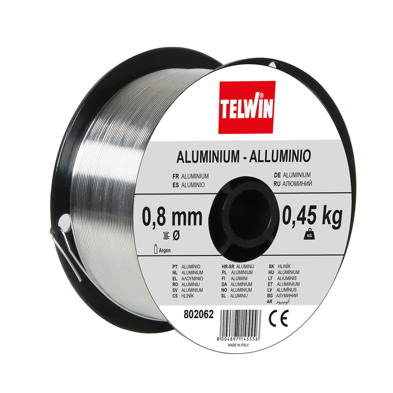 Telwin S.p.A. 802062 Aluminium Schweissdrahtspule Durchmesser 0,8 mm, 0,45 Kg, Grau 0,8 mm - 0,45 kg