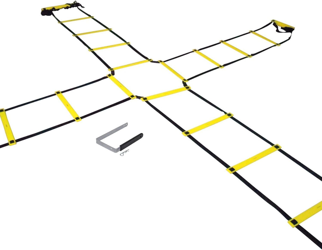 Sport-Thieme Koordinationsleiter Kreuz Agility | 4x2 m Vierfach-Leiter | 20 Sprossen | Sprossenbreit