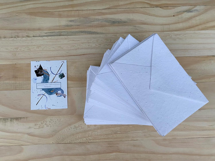 Wanderings Handgemachte Pflanzbare Blumensamen-Papierumschläge - 11 x 16cm - 25 Stück -Perfekt Für E