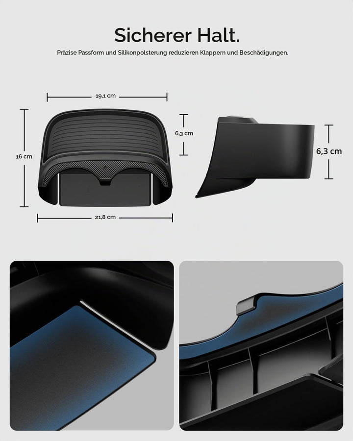 Spigen Tesla Model Y 2026 Juniper (NUR Standard) Auto Mittelkonsole Organizer Erweiterung, rutschfes