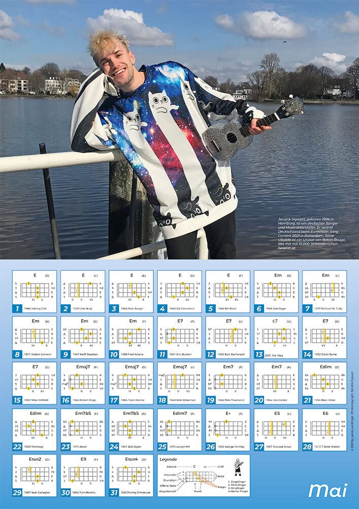 Landy's Ukulele Chords: Der perfekte ewige Kalender - Lerne jeden Tag einen neuen Akkord! (edition L