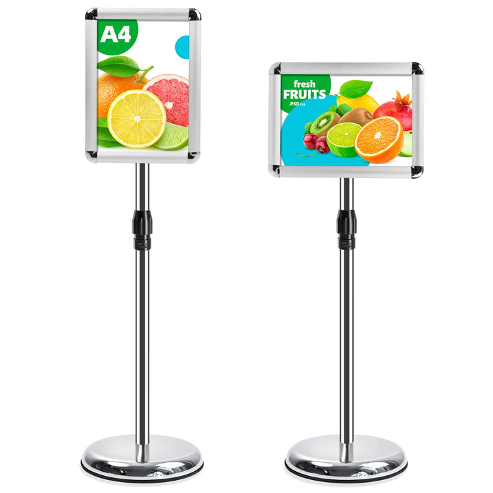 VAIIGO A4 Infoständer Höhenverstellbar Aluminium DIN A4 Plakatständer Informationsständer Präsentati