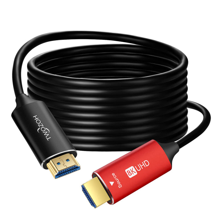 Twozoh 8K Glasfaser HDMI Kabel 30M, Hochgeschwindigkeits HDMI 2.1 Optisches kabel unterstützt 48Gbps