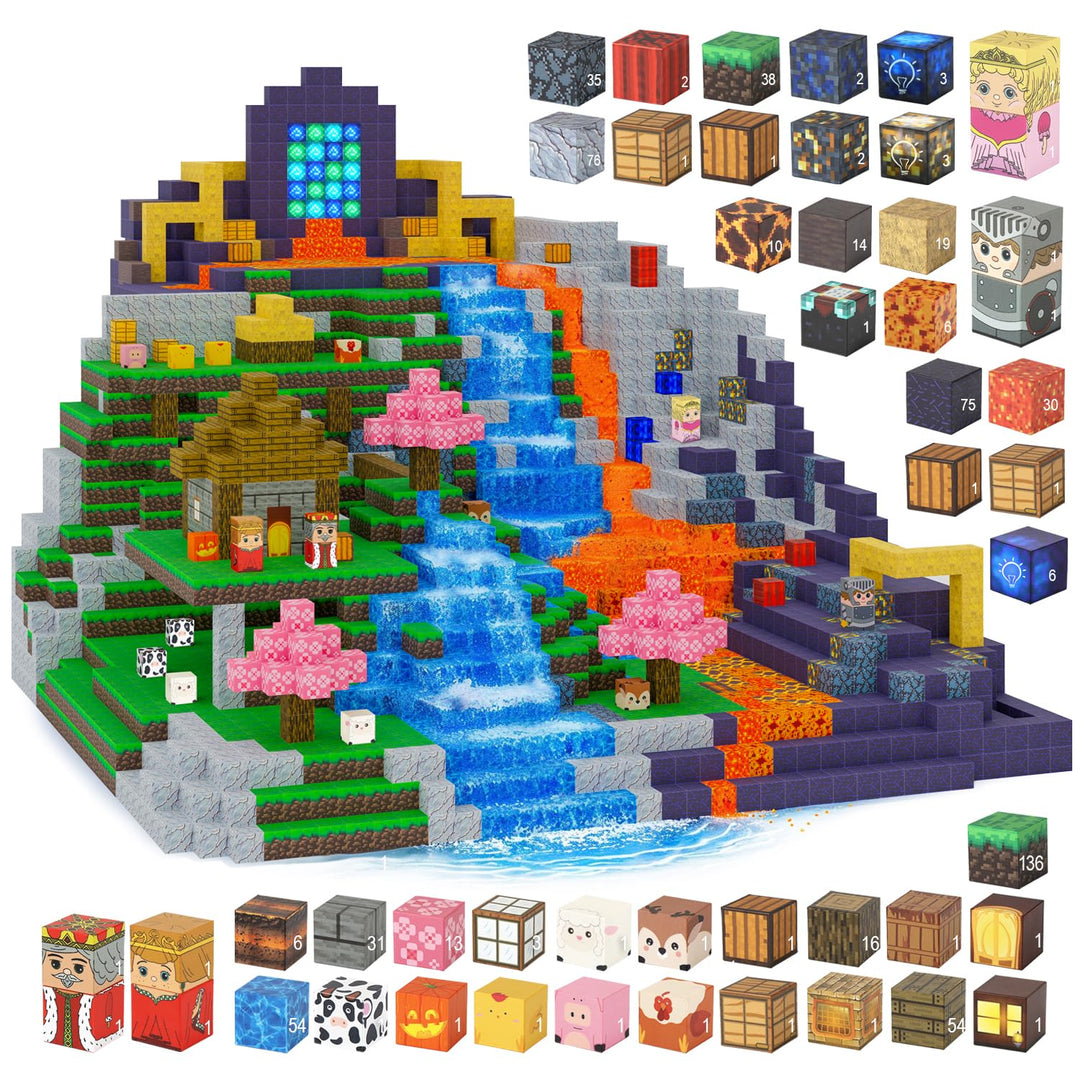 660 Magnetische Bausteine I Magisches Magnetspielzeug Kinder ab 3 Jahre, Pixel Blocks &amp; Magnetic Toy