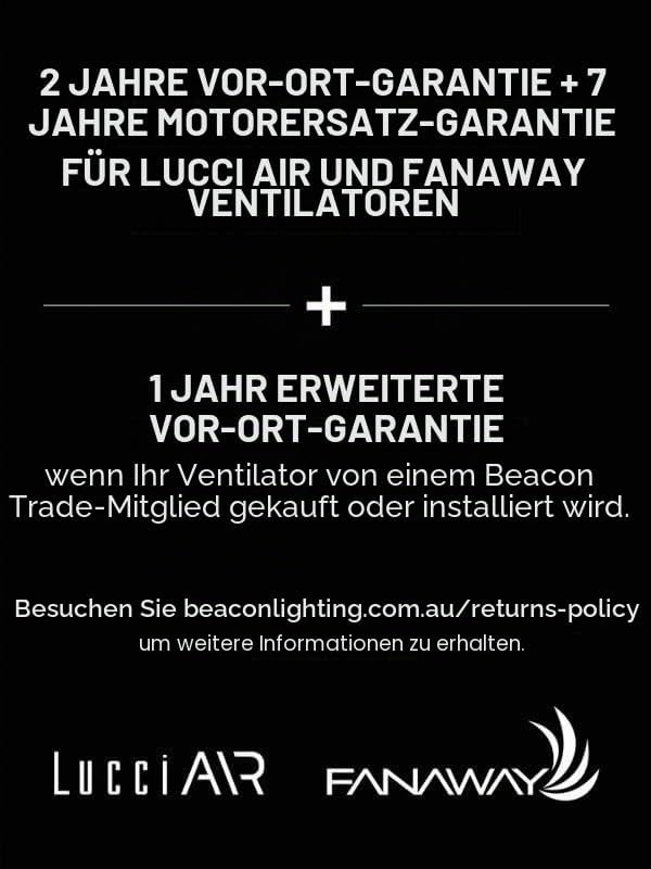 Lucci AIR BK Wandventilator (Ø) 410mm Gehäusefarbe: