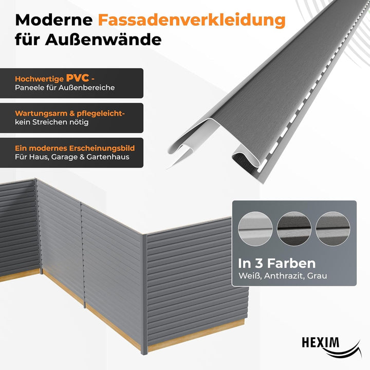 HEXIM Siding Fassadenpaneele aussen Fassadenverkleidung wetterfest Kunststoffpanelee PVC-U Verkleidu