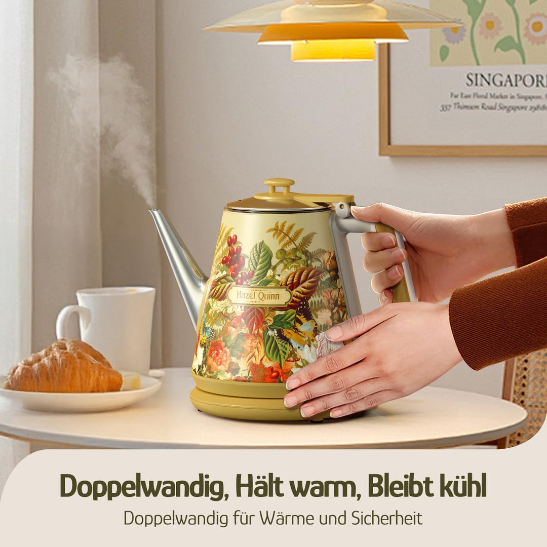 Hazel Quinn X Eduardo Recife Collaboration Elektrischer Wasserkocher, 1 Liter, Retro-Design, Kleiner
