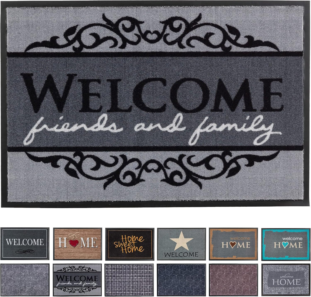 Astra rutschfeste Fussmatte Innen waschbar - Welcome 50 x 70 cm (Rechteckig), Welcome 50 x 70 cm (Re