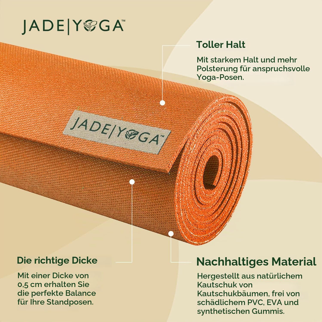 JADE YOGA - Harmony Yoga Mat - Yoga Mat Designed to Provide A Secure Grip to Help Hold Your Pose ora