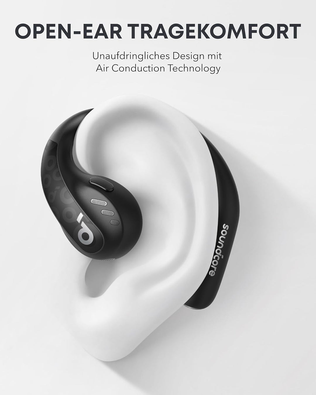 soundcore by Anker Open-Ear Kopfhörer AeroFit Pro, 46h Akku, Intensiver Sound LDAC, Ultra leicht, Be