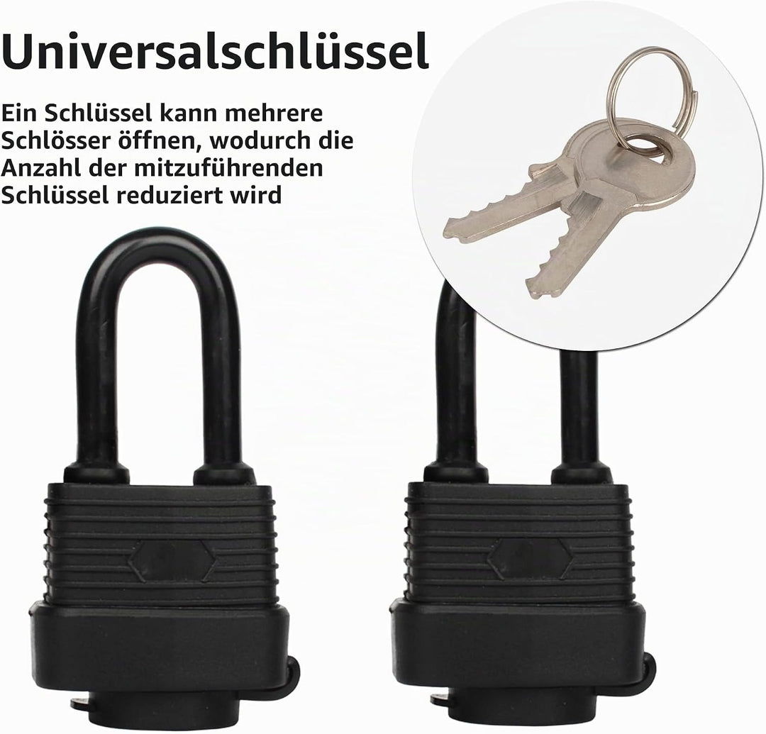 YUEHUA 4 Stück wasserdichtes Vorhängeschloss für den Aussenbereich, 40 mm, Sicherheitsschloss Vorhän