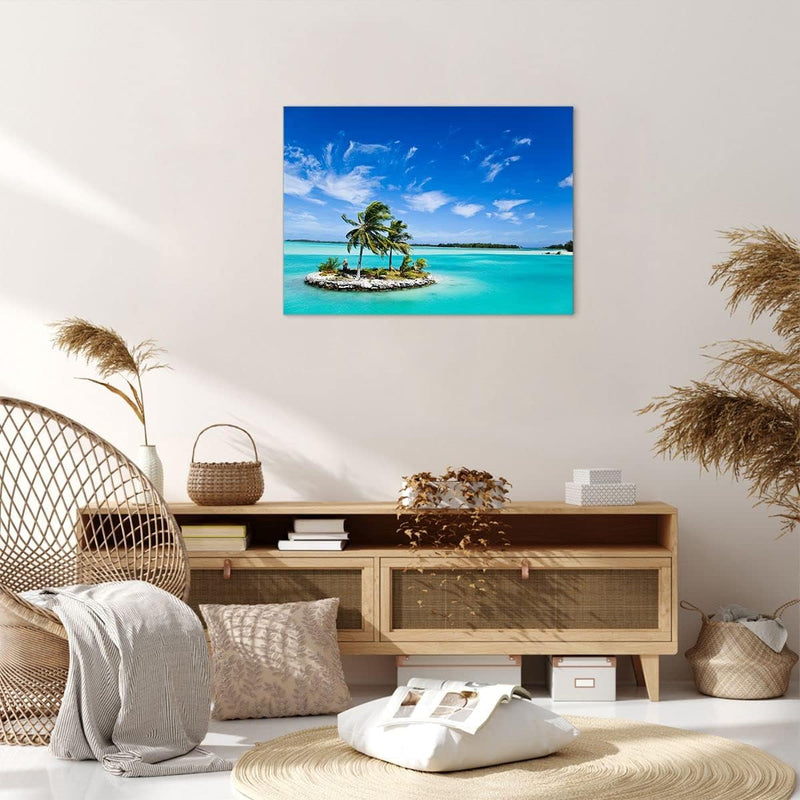 Bilder auf Leinwand Tahiti Insel Bora entspannend Leinwandbild 70x50cm Wandbilder Dekoration Wohnzim