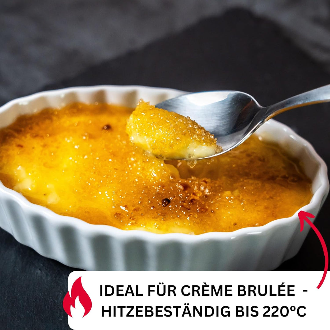 Westmark 8 Servierschälchen für Crème Brulée – Ovale Porzellanschälchen zum Servieren von Desserts,