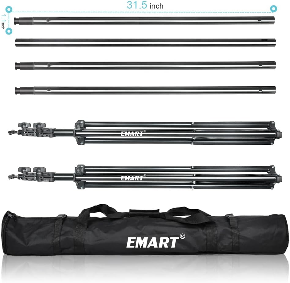 EMART 2,8x3m Hintergrundsystem stabiles Hintergrund Ständer belastbar bis 13,6kg mit 2 Klemmen, Back
