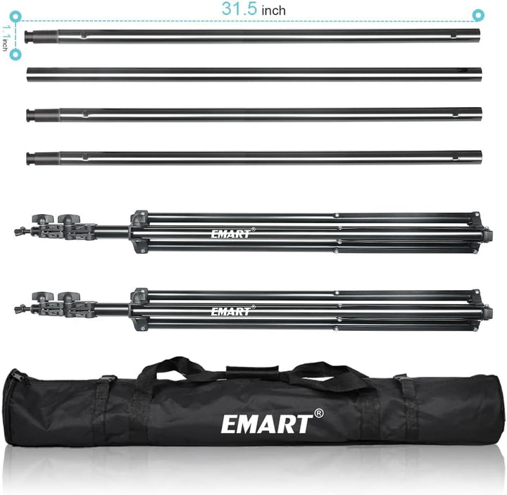 EMART 2,8x3m Hintergrundsystem stabiles Hintergrund Ständer belastbar bis 13,6kg mit 2 Klemmen, Back