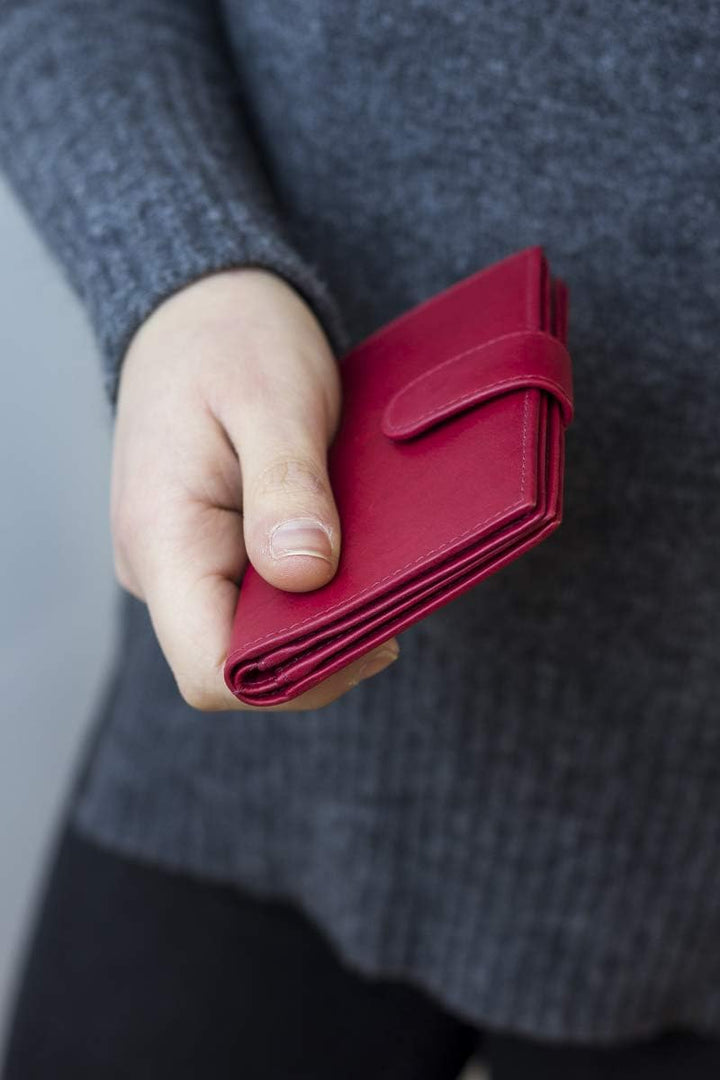 LEAS Ausweis und Kreditkartenmappe Echt-Leder, rot Card-Collection