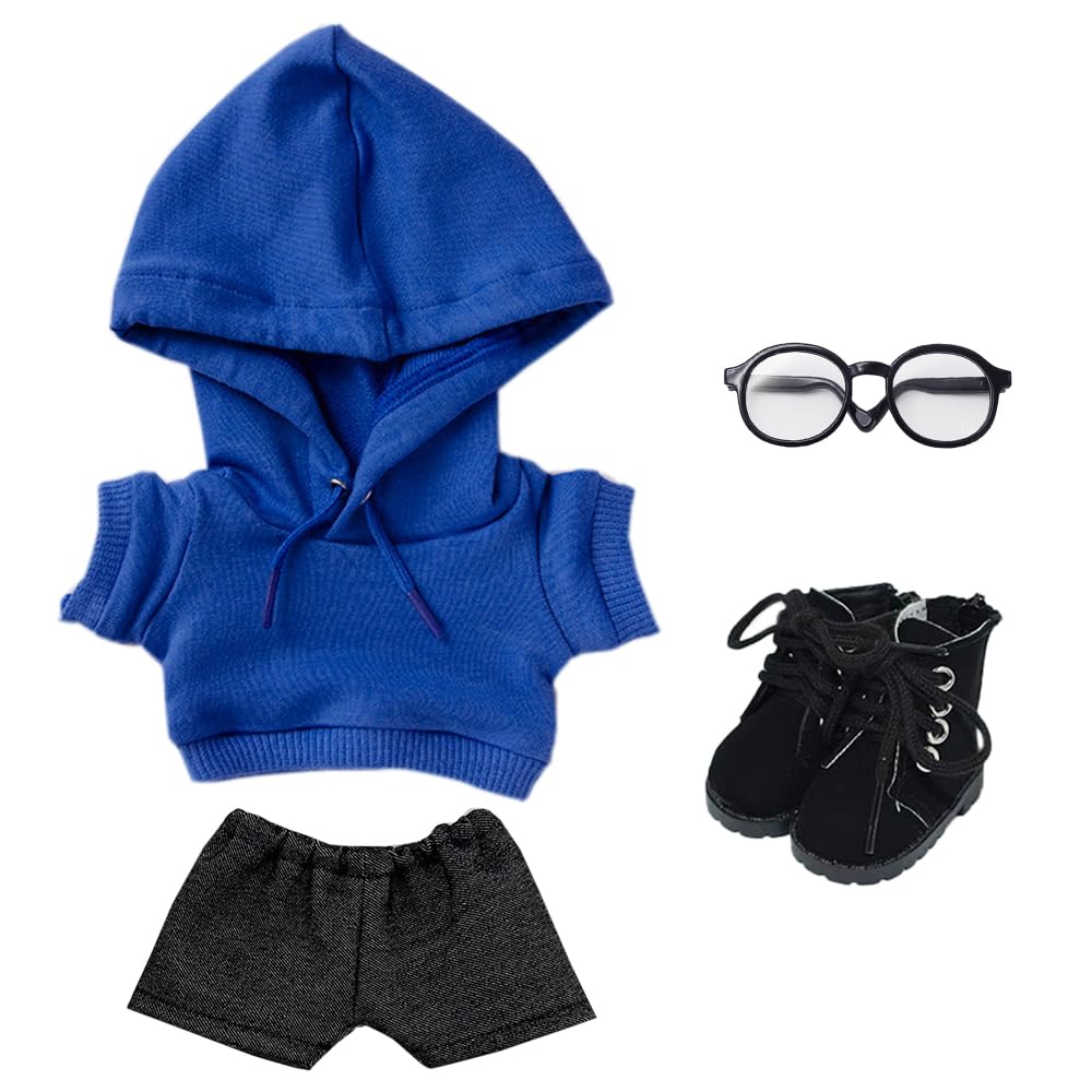 niannyyhouse Lose, solide Kapuzenpullover, Jeans, Brille, hohe Lederschuhe, 10 cm, 15 cm, 20 cm, Plü