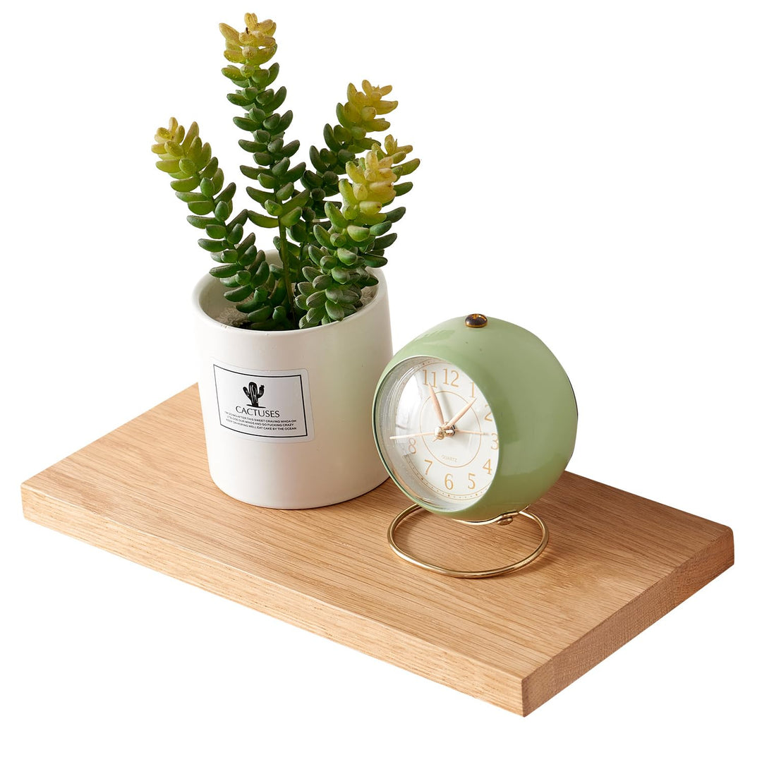 OAKERLAND Schweberegal aus Eiche Massiv, Klein Wandregal Holz 30cm Wandboard für Badezimmer, Schlafz