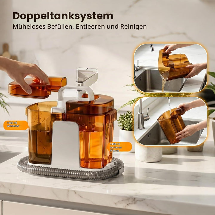 Polsterreiniger Gerät 17Kpa, 600W Teppichreiniger &amp; Waschsauger Profi, Nasssauger Fleckenreiniger mi