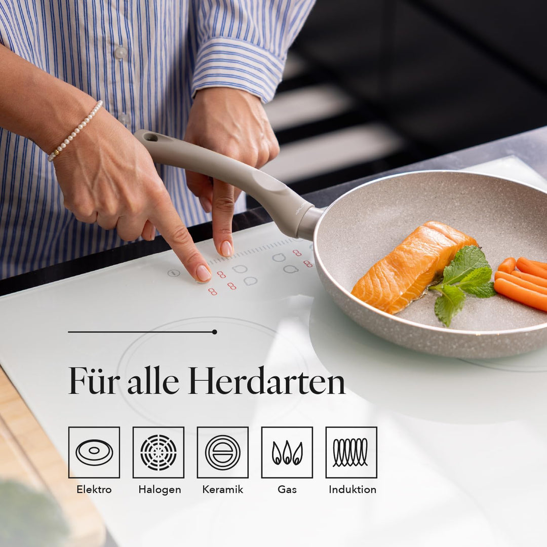 FLORINA - Bratpfanne aus Aluminium SANDY ORGANIC I 24 cm Durchmesser I Pfanne Induktion I Antihaftbe