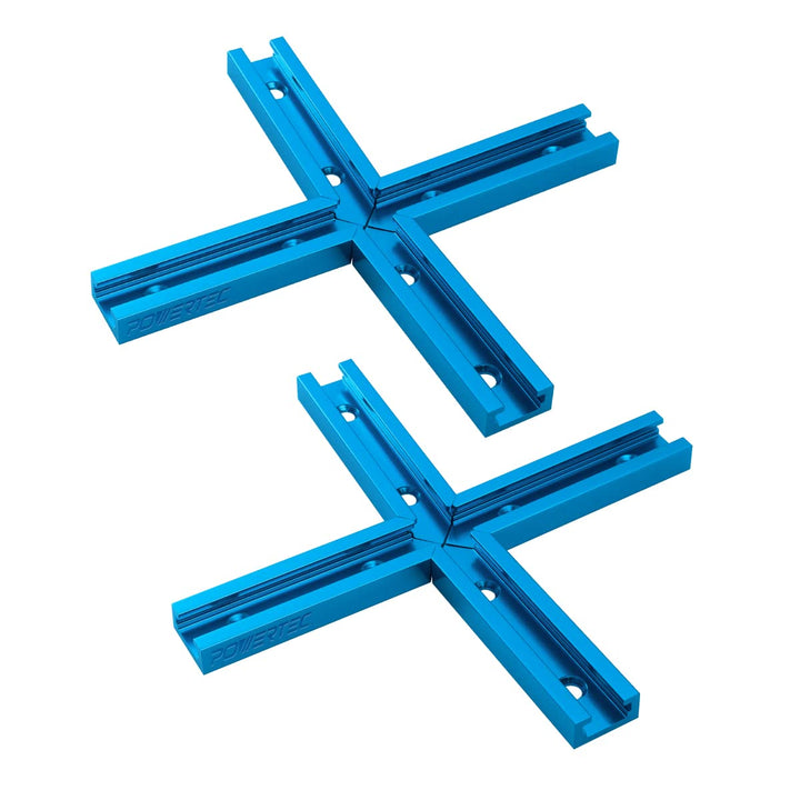 POWERTEC 71698V 7,6 cm T-Schienen-Kreuzungs-Set mit vorgebohrten Befestigungslöchern, für universell