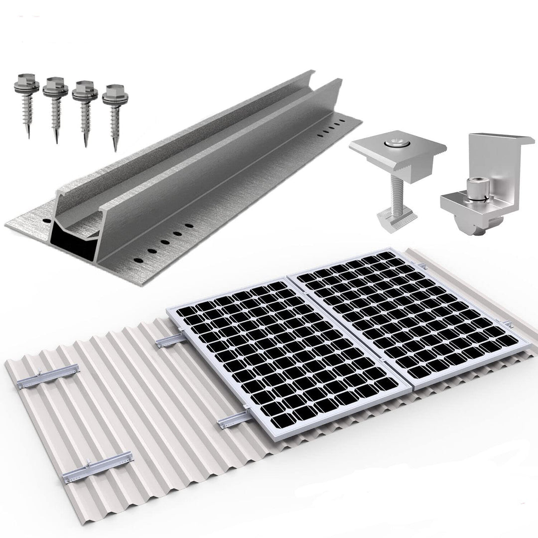 Solarmodul Alu Halterung Befestigungssystem Trapezblech PV Befestigungsschiene Schiene 400MM Endklem