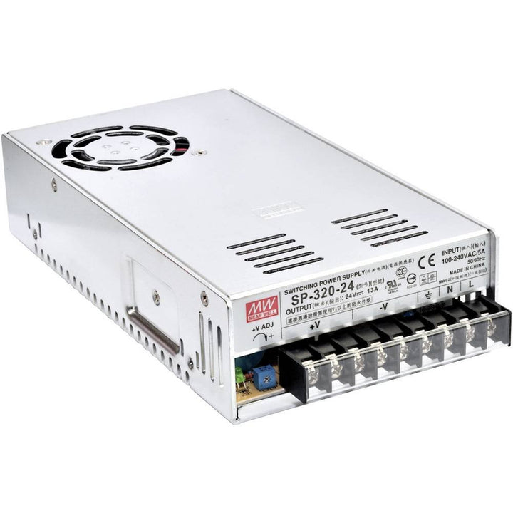 Meanwell SP-320-24 AC/DC Netzteil mit Lüfter, Metall, 312 W, Metallgehaeuse, 21 x 11 x 4.5 cm