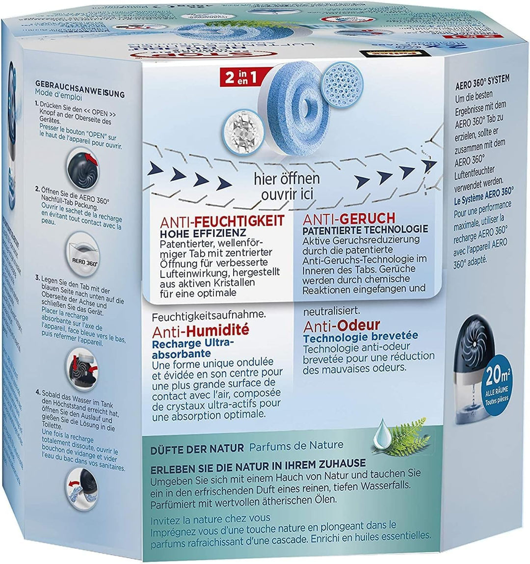 Bundle aus Pattex AERO 360º Luftentfeuchter, ultra-absorbierender Raumentfeuchter gegen Kondenswasse