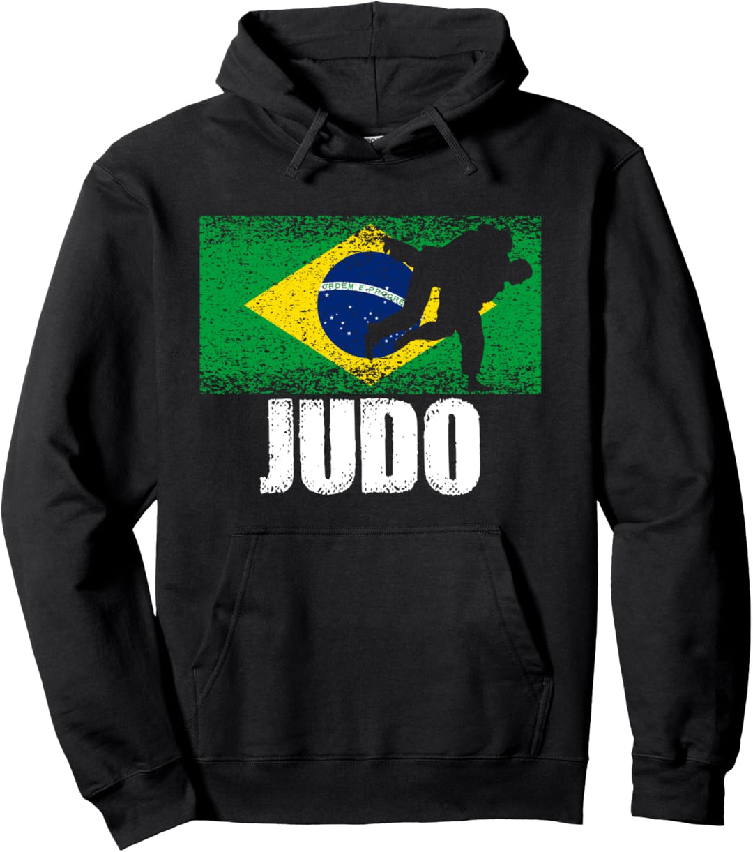 Judo Sport, Retro Brasilien Flagge, Brasilianischer Pullover Hoodie