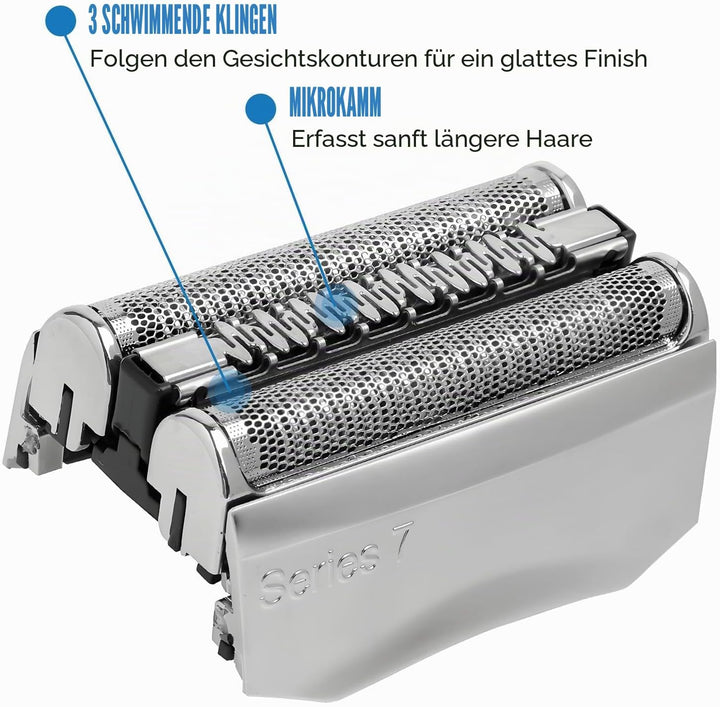 70S Series 7 Ersatzkopf Kompatibel mit Series 7 Elektrorasierer Scherkopf Folie und Cutter Rasierkop