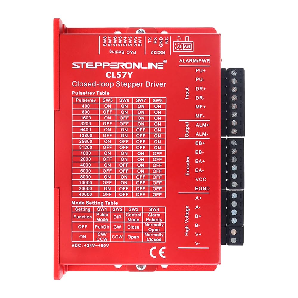 STEPPERONLINE Closed Loop Schrittmotor 1 Achse CNC KIT V2.0 3.0 Nm 5.0A Nema 23 Motor & 0-7.0A 24-50