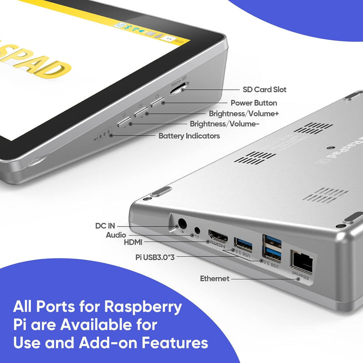 SUNFOUNDER RasPad 3.0 - EIN All-in-One für Raspberry Pi 4B Tablet mit 10,1" Touchscreen und integrie