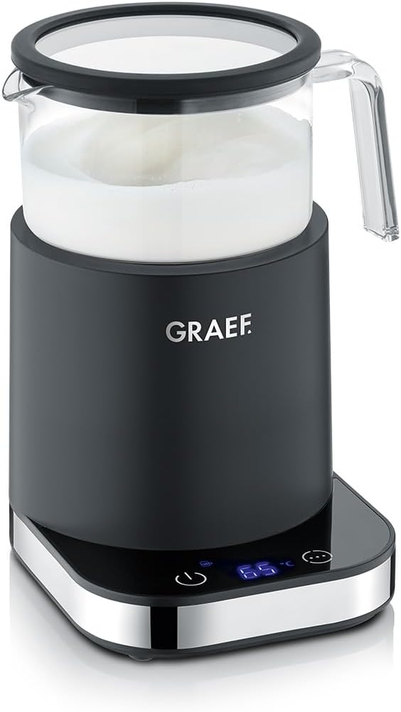 GRAEF Glas-Milchaufschäumer MS902, Induktion, 6 Automatik-Programme, Touch-Display, bis zu 400ml Mil