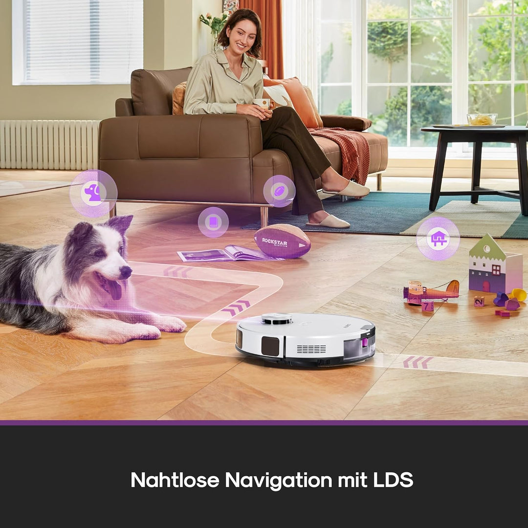 Eureka E20 Evo Plus Saugroboter mit Wischfunktion Absaugstation beutelloser, Saugroboter 10000 Pa, S