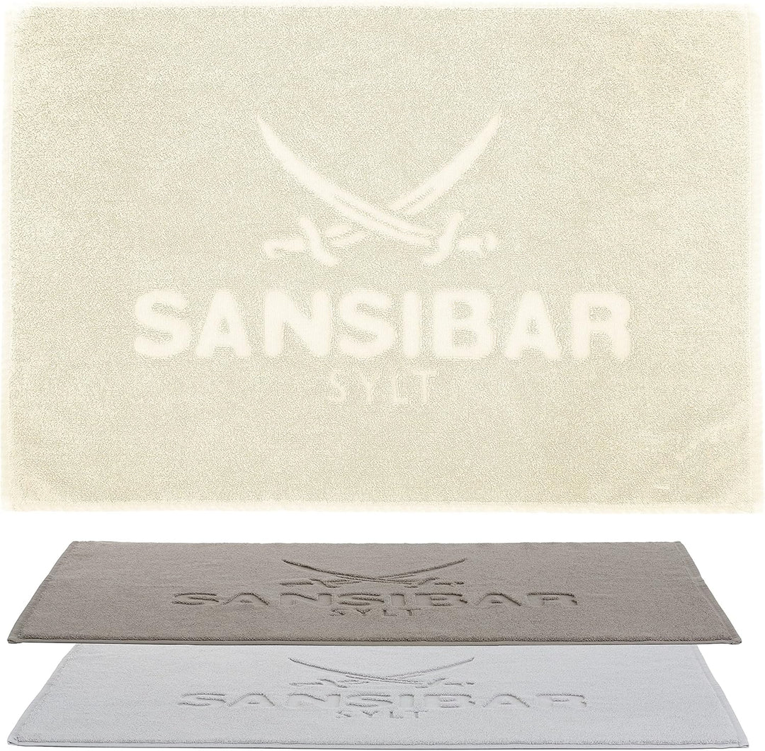 Sansibar Badvorleger Fein-Flor Badteppich Badematte 100% Baumwolle 50x80 cm (50 x 80 cm, Sand) 50 x