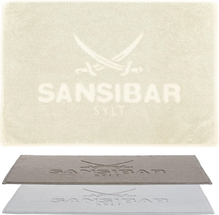 Sansibar Badvorleger Fein-Flor Badteppich Badematte 100% Baumwolle 50x80 cm (50 x 80 cm, Sand) 50 x