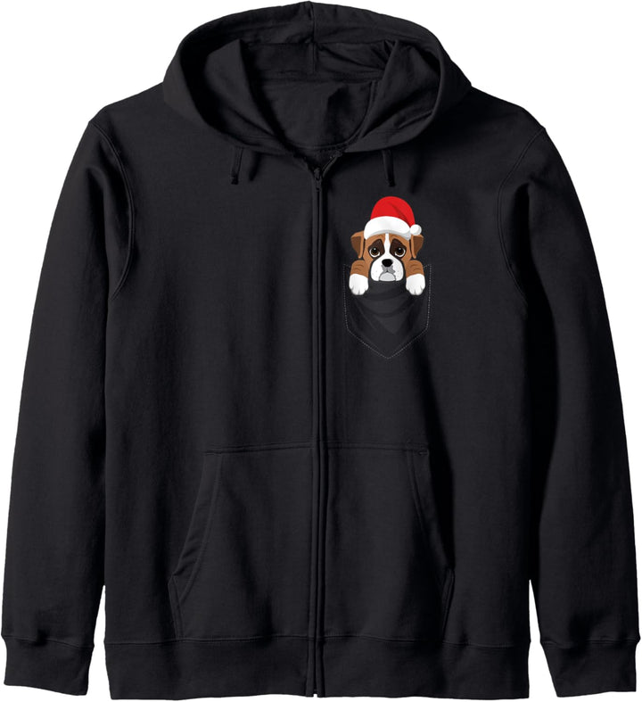 Tasche Grafik Boxer Lustiger Hund Weihnachten Geschenk Kapuzenjacke