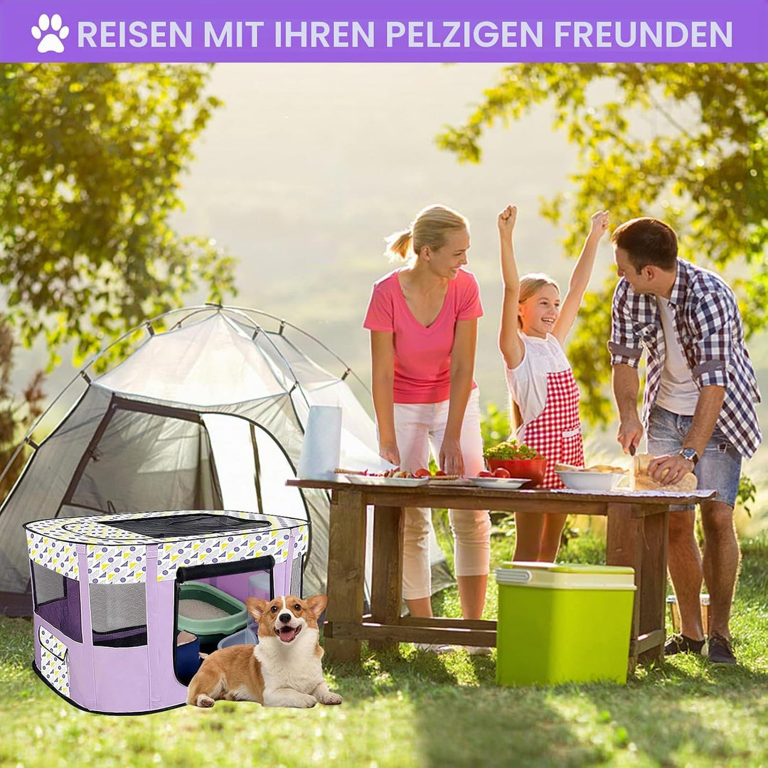Faltbarer Hundezäune, Welpenlaufstall Tierlaufstall, Tragbar Laufstall für Welpen, Welpenlaufstall f