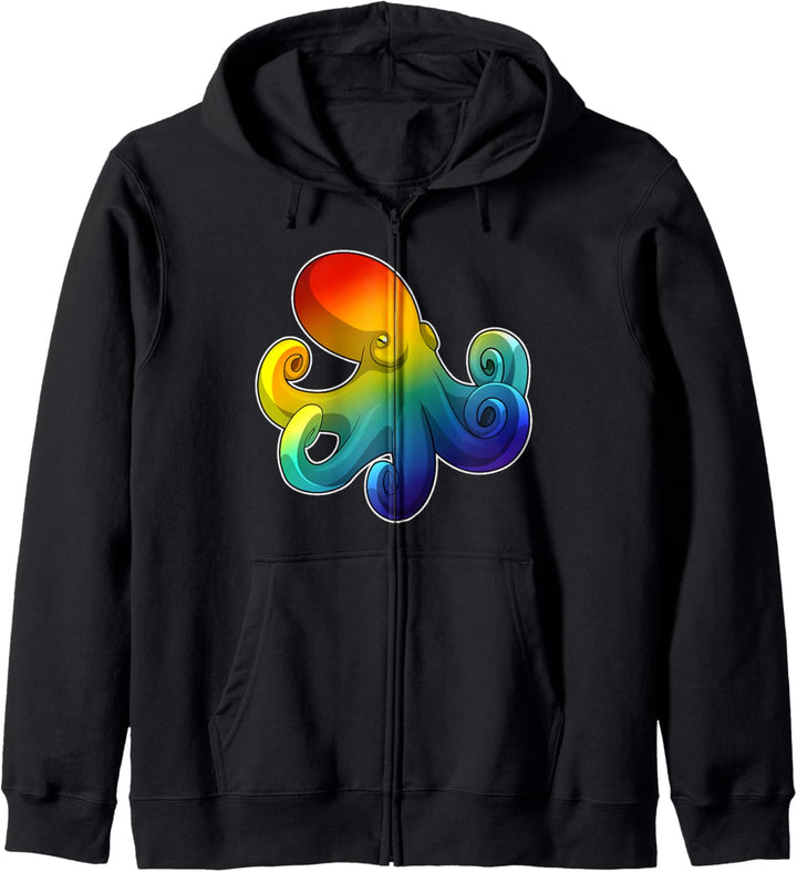 Krake Regenbogen Kapuzenjacke