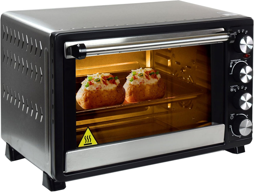 Syntrox Germany 30 Liter Mini Stand Backofen mit Umluft und Drehspiess Miniofen Minibackofen Pizzaof