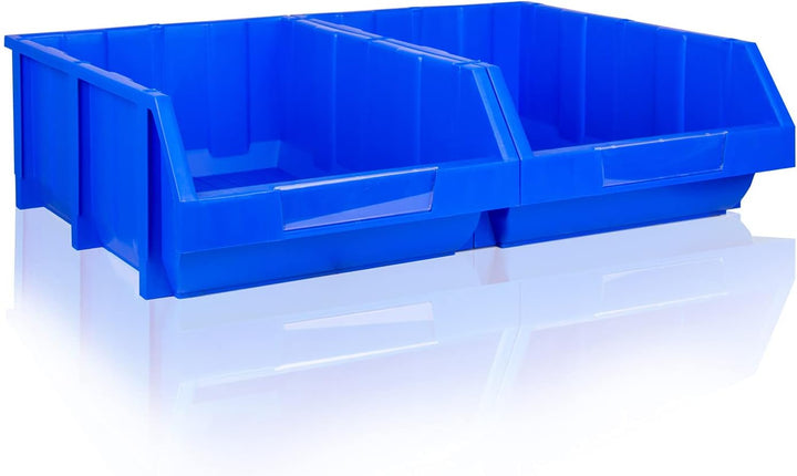 2er Set Sichtlagerkästen PK024, L60xB40xH22cm in Blau | Kunststoffboxen mit Aufhängevorrichtung | Kl