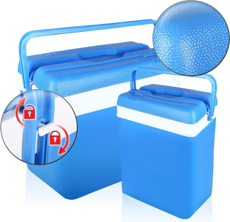 2er Set Kühlbox 15L & 35L Isolierbox Kühltasche Camping Thermobox Isoliertasche Blau