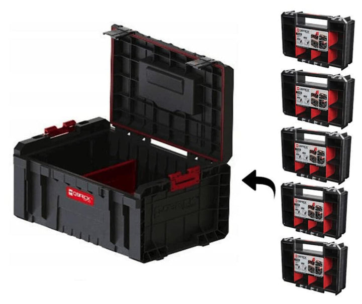 Werkzeugkasten SET QBRICK 5987 Modulare Werkzeugbox Koffer + 5 Multi Organizer Koffersystem Sortimen