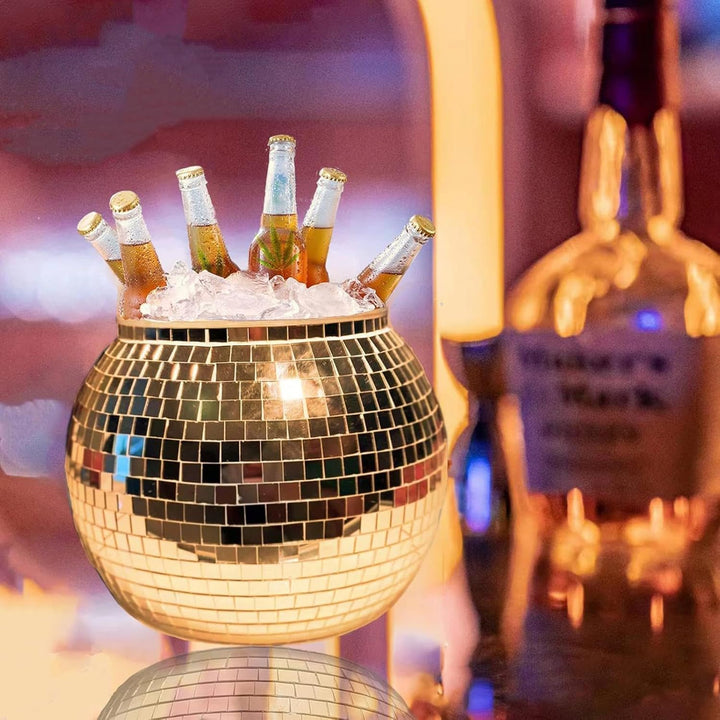 Discokugel-Eiskübel | Discokugel 3 l reflektierender Champagner-/Wein-Biereimer | grosse Kapazität -