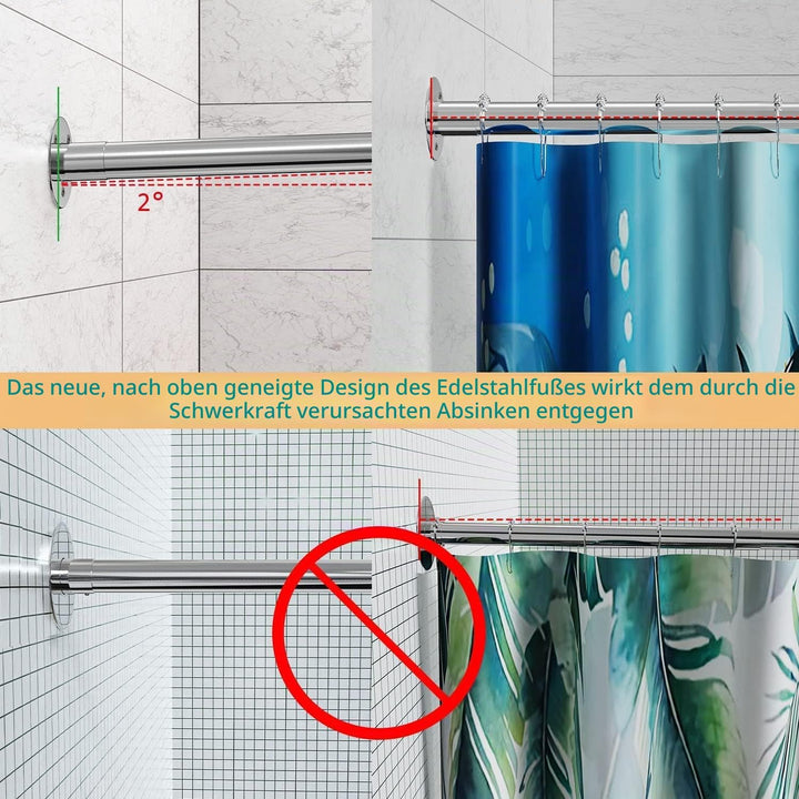 Sikaiqi Dehnbare 304 Edelstahl L-Form Badezimmer Badewanne Ecke Duschvorhangstange (70-100 cm x 70-1